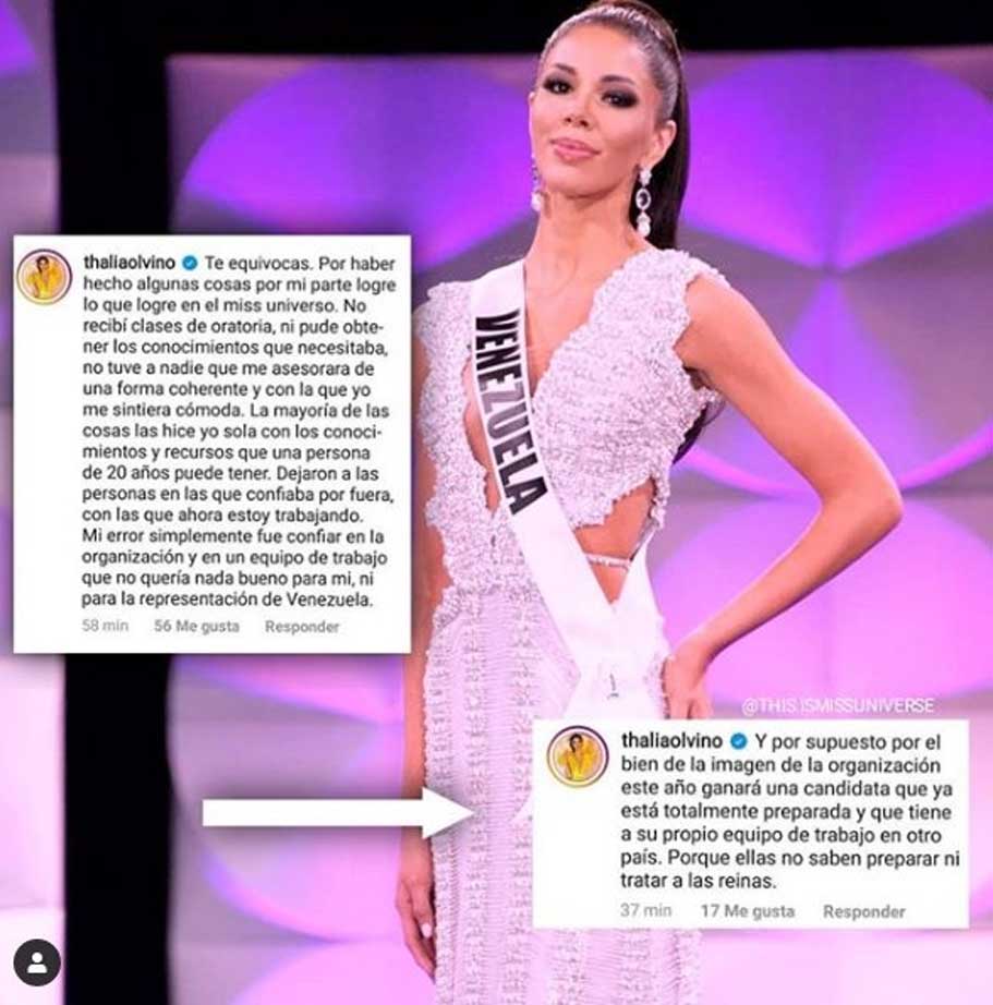 Chia sẻ của Hoa hậu Venezuela 2019 - Thalia Olvino trên trang cá nhân